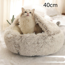 Load image into Gallery viewer, 2 In 1 Dog And Cat Bed Pet Winter Bed Round Plush Warm Bed House Soft Long Plush Pets Bed