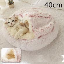 Load image into Gallery viewer, 2 In 1 Dog And Cat Bed Pet Winter Bed Round Plush Warm Bed House Soft Long Plush Pets Bed