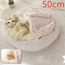 Load image into Gallery viewer, 2 In 1 Dog And Cat Bed Pet Winter Bed Round Plush Warm Bed House Soft Long Plush Pets Bed