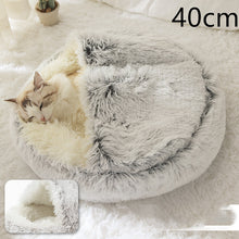 Load image into Gallery viewer, 2 In 1 Dog And Cat Bed Pet Winter Bed Round Plush Warm Bed House Soft Long Plush Pets Bed
