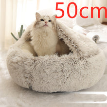 Load image into Gallery viewer, 2 In 1 Dog And Cat Bed Pet Winter Bed Round Plush Warm Bed House Soft Long Plush Pets Bed