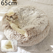Load image into Gallery viewer, 2 In 1 Dog And Cat Bed Pet Winter Bed Round Plush Warm Bed House Soft Long Plush Pets Bed