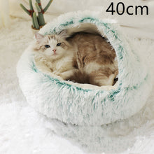 Load image into Gallery viewer, 2 In 1 Dog And Cat Bed Pet Winter Bed Round Plush Warm Bed House Soft Long Plush Pets Bed