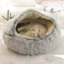 Load image into Gallery viewer, 2 In 1 Dog And Cat Bed Pet Winter Bed Round Plush Warm Bed House Soft Long Plush Pets Bed