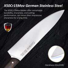 Load image into Gallery viewer, Knife Block with Knife, 9-Piece Kitchen Knife Set Sharp with Acrylic Block Holder, Wooden Handle with Manual Sharpener, Peeling Scissors - Best Cutlery Set Gift Amazon Platform Banned