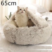 Load image into Gallery viewer, 2 In 1 Dog And Cat Bed Pet Winter Bed Round Plush Warm Bed House Soft Long Plush Pets Bed
