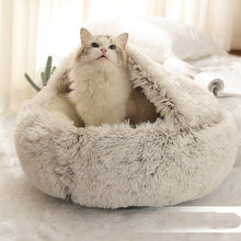 Load image into Gallery viewer, 2 In 1 Dog And Cat Bed Pet Winter Bed Round Plush Warm Bed House Soft Long Plush Pets Bed