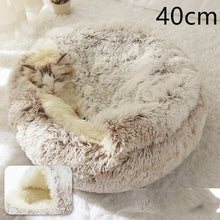 Load image into Gallery viewer, 2 In 1 Dog And Cat Bed Pet Winter Bed Round Plush Warm Bed House Soft Long Plush Pets Bed