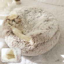 Load image into Gallery viewer, 2 In 1 Dog And Cat Bed Pet Winter Bed Round Plush Warm Bed House Soft Long Plush Pets Bed