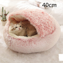 Load image into Gallery viewer, 2 In 1 Dog And Cat Bed Pet Winter Bed Round Plush Warm Bed House Soft Long Plush Pets Bed
