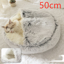 Load image into Gallery viewer, 2 In 1 Dog And Cat Bed Pet Winter Bed Round Plush Warm Bed House Soft Long Plush Pets Bed