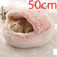Load image into Gallery viewer, 2 In 1 Dog And Cat Bed Pet Winter Bed Round Plush Warm Bed House Soft Long Plush Pets Bed