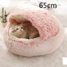 Load image into Gallery viewer, 2 In 1 Dog And Cat Bed Pet Winter Bed Round Plush Warm Bed House Soft Long Plush Pets Bed