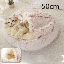Load image into Gallery viewer, 2 In 1 Dog And Cat Bed Pet Winter Bed Round Plush Warm Bed House Soft Long Plush Pets Bed