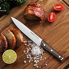 Load image into Gallery viewer, Knife Block with Knife, 9-Piece Kitchen Knife Set Sharp with Acrylic Block Holder, Wooden Handle with Manual Sharpener, Peeling Scissors - Best Cutlery Set Gift Amazon Platform Banned
