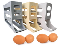 Load image into Gallery viewer, Automatic Egg Rolling Dispenser Rack for Storing Organizing Distributing and Rolling Eggs in Refrigerator Stackable, in Kitchens, Cabinets, K&KLACOSTA 4 Tier Egg TrayDining Tables (Yellow)