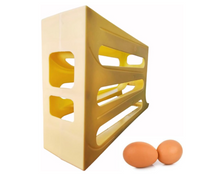 Load image into Gallery viewer, Automatic Egg Rolling Dispenser Rack for Storing Organizing Distributing and Rolling Eggs in Refrigerator Stackable, in Kitchens, Cabinets, K&KLACOSTA 4 Tier Egg TrayDining Tables (Yellow)