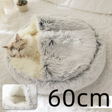 Load image into Gallery viewer, 2 In 1 Dog And Cat Bed Pet Winter Bed Round Plush Warm Bed House Soft Long Plush Pets Bed