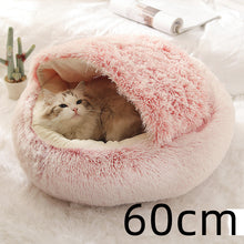 Load image into Gallery viewer, 2 In 1 Dog And Cat Bed Pet Winter Bed Round Plush Warm Bed House Soft Long Plush Pets Bed