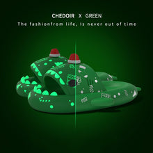 Load image into Gallery viewer, Halloween And Christmas Shoes Ins Luminous Shark Slippers Couple Men Women House Shoes Non-slip Bathroom Slippers Home