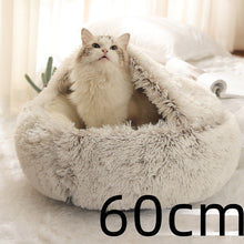 Load image into Gallery viewer, 2 In 1 Dog And Cat Bed Pet Winter Bed Round Plush Warm Bed House Soft Long Plush Pets Bed