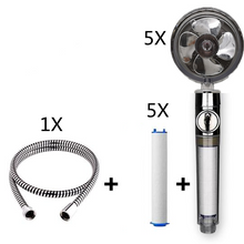 Load image into Gallery viewer, Propeller Driven Shower Head With Stop Button And Cotton Filter Turbocharged High Pressure Handheld Shower Nozzle
