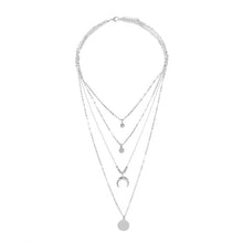 Load image into Gallery viewer, Multi-layer Moon Pendant Necklaces for Women Bohemian Wafer Elegant Necklace