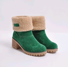 Load image into Gallery viewer, Mid-Tube Thick Heel Suede Snow Boots