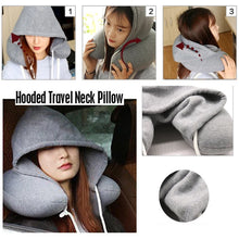 Cargar imagen en el visor de la galería, Travel Hooded U-Shaped Pillow Cushion Car Office Airplane Head Rest Neck Support U-Shaped