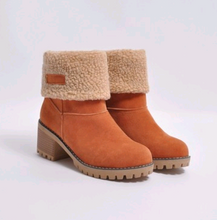 Load image into Gallery viewer, Mid-Tube Thick Heel Suede Snow Boots