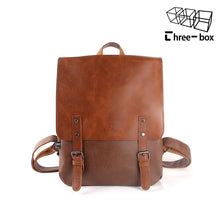Cargar imagen en el visor de la galería, PU Leather Travel Backpack Leather Men Laptop Backpack Male Large Capacity