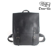 Cargar imagen en el visor de la galería, PU Leather Travel Backpack Leather Men Laptop Backpack Male Large Capacity