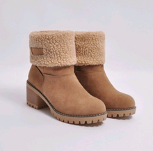 Load image into Gallery viewer, Mid-Tube Thick Heel Suede Snow Boots