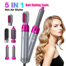 Load image into Gallery viewer, Hair Dryer Comb Multi Functional 5 In1 Hair Curling Straightening Hair Styling Comb Straightener Curler