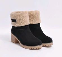 Load image into Gallery viewer, Mid-Tube Thick Heel Suede Snow Boots