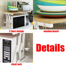 Load image into Gallery viewer, 2 Tier Kitchen Baker Rack Microwave Oven Stand Storage Cart Workstation Shelf Desktop Organizer