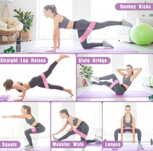 Load image into Gallery viewer, Elastic Resistance Bands for Women Green Pink Purple 3 Pack