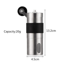 Load image into Gallery viewer, Manual Ceramic Coffee Grinder Stainless Steel Adjustable Coffee Bean Mill With Rubbe 2pcs Loop Ring Easy Clean Kitchen Tools 2 Size