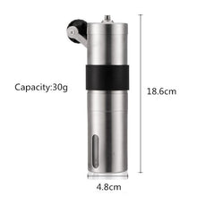 Load image into Gallery viewer, Manual Ceramic Coffee Grinder Stainless Steel Adjustable Coffee Bean Mill With Rubbe 2pcs Loop Ring Easy Clean Kitchen Tools 2 Size