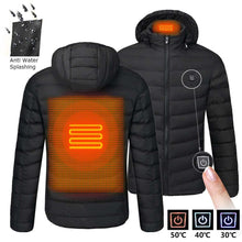 Load image into Gallery viewer, Jacekts Smart Thermostat 2022 Men Winter Warm USB Heating Pure Color Hooded Heated Clothing Waterproof Warm Jackets