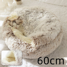 Load image into Gallery viewer, 2 In 1 Dog And Cat Bed Pet Winter Bed Round Plush Warm Bed House Soft Long Plush Pets Bed
