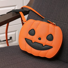 Load image into Gallery viewer, 2023 Halloween Bags Funny Pumpkin Cartoon Shoulder Crossbody Bag With Bat Personalized Creative Female Bag
