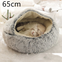 Load image into Gallery viewer, 2 In 1 Dog And Cat Bed Pet Winter Bed Round Plush Warm Bed House Soft Long Plush Pets Bed
