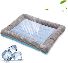 Load image into Gallery viewer, Pet Cooling Pad Bed For Dogs Cats Puppy Kitten Cool Mat Pet Blanket Ice Silk Material Soft For Summer Sleeping  Blue Breathable
