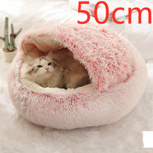 Load image into Gallery viewer, 2 In 1 Dog And Cat Bed Pet Winter Bed Round Plush Warm Bed House Soft Long Plush Pets Bed
