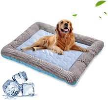 Load image into Gallery viewer, Pet Cooling Pad Bed For Dogs Cats Puppy Kitten Cool Mat Pet Blanket Ice Silk Material Soft For Summer Sleeping  Blue Breathable
