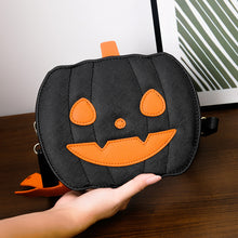 Load image into Gallery viewer, 2023 Halloween Bags Funny Pumpkin Cartoon Shoulder Crossbody Bag With Bat Personalized Creative Female Bag
