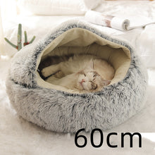 Load image into Gallery viewer, 2 In 1 Dog And Cat Bed Pet Winter Bed Round Plush Warm Bed House Soft Long Plush Pets Bed
