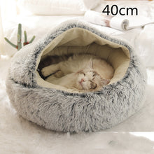 Load image into Gallery viewer, 2 In 1 Dog And Cat Bed Pet Winter Bed Round Plush Warm Bed House Soft Long Plush Pets Bed
