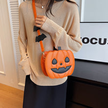 Load image into Gallery viewer, 2023 Halloween Bags Funny Pumpkin Cartoon Shoulder Crossbody Bag With Bat Personalized Creative Female Bag
